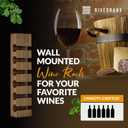 Riverbank Dark Oak Wine Rack, Elegant 6-Bottle Holder, Made of Solid Wood, Wall Mounted Wooden Wine Stand, Stylish & Luxurious Home Dcor (Dark Oak, 6-Bottles)