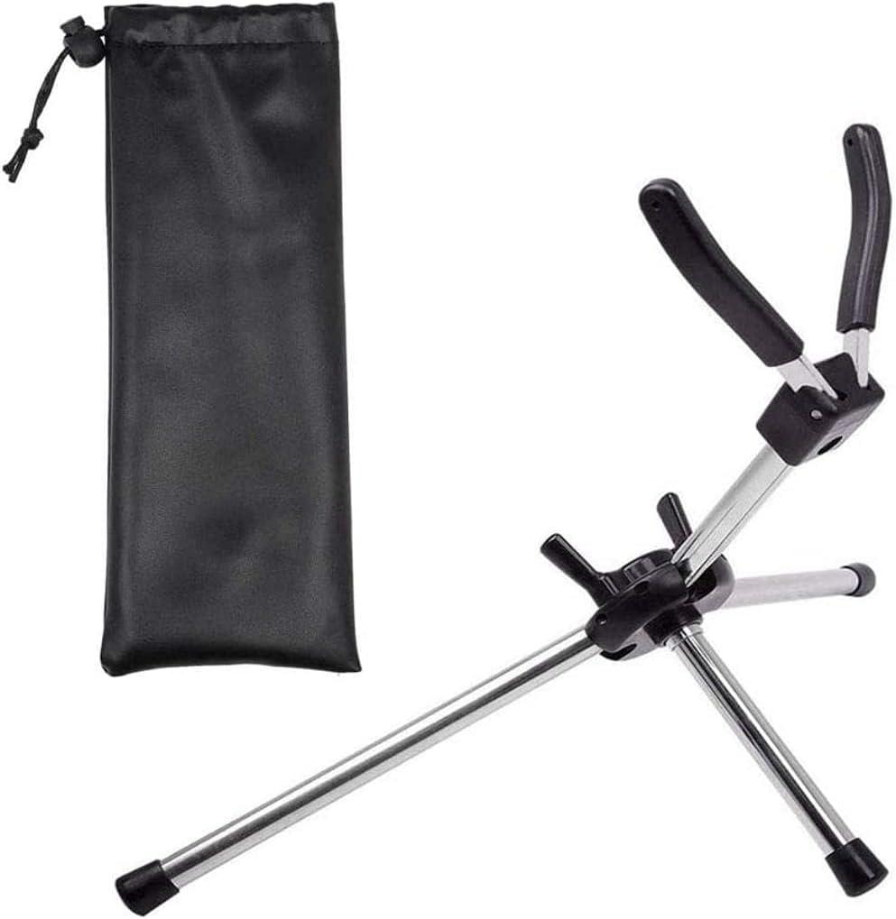 Liyafy Foldable Saxophone Bracket Alto Tenor Sax Stand Universal Wind Instrument Bracket with Leather Bag
