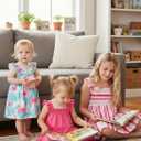PATPAT Multipack Girl Toddler Dresses Sleeveless Flamingo Striped Toddler Casual Dresses, 3-4 Y