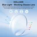 Dollger Blue Light Blocking Glasses For Woman Men Thick-Framed Square Non-Prescription, For Computer,Gaming, Phone Use