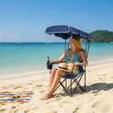 FAIR WIND Portable Canopy Camping Chair 380 LBS Capacity Heavy Duty Oversized Folding Lawn Chair with Sunshade for Beach, Fishing, Sports & Outdoors