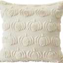 Artscope Fall Pillow Covers 16 x 16 Set of 2 Decorative Autumn Harvest Holiday Pumpkin Throw Pillow Cases Soft Plush Faux Fur Couch Cushion Case for Farmhouse Halloween Sofa Bed Room Home Decor-Beige
