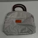 BALORAY Lunch Bag for Women Men Insulated Lunch Box for Adult Reusable Lunch Tote Bag for Work, Picnic or Travel(Black White Stripes)