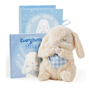 Tickle & Main Everybunny Prays The Praying Musical Bunny, Ideal Baptism & Christening Gifts for Girls, Babies & Toddlers on Easter (Blue, 7 in)