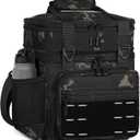 Lunch Box Cooler Bag - Insulated Tactical Lunchbox for Men - Large Lunch Pail or Adults Work Outdoor Shifts Trips Black Camo 16L