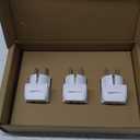 Amazon Basics 3-Pack Travel Plug Adapter Type E/F, Europe - France, Germany, Greece, Hungary, Iceland, the Netherlands, Norway, Poland, Portugal, Romania and Spain, White
