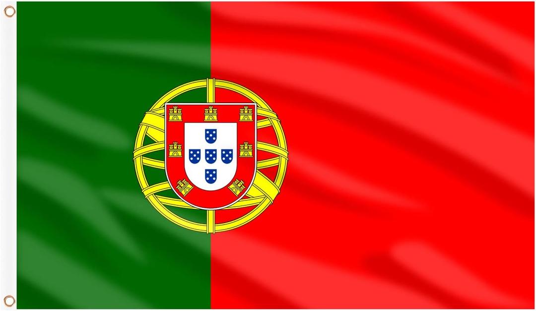 AhfuLife Portugal Flag 3x5 Ft, Portuguese Flag Large Portugal National Flags for Outside - Double Side with Brass Eyelets for Olympic Party Decorations, Bar Garden Street Decoration Indoor Outdoor