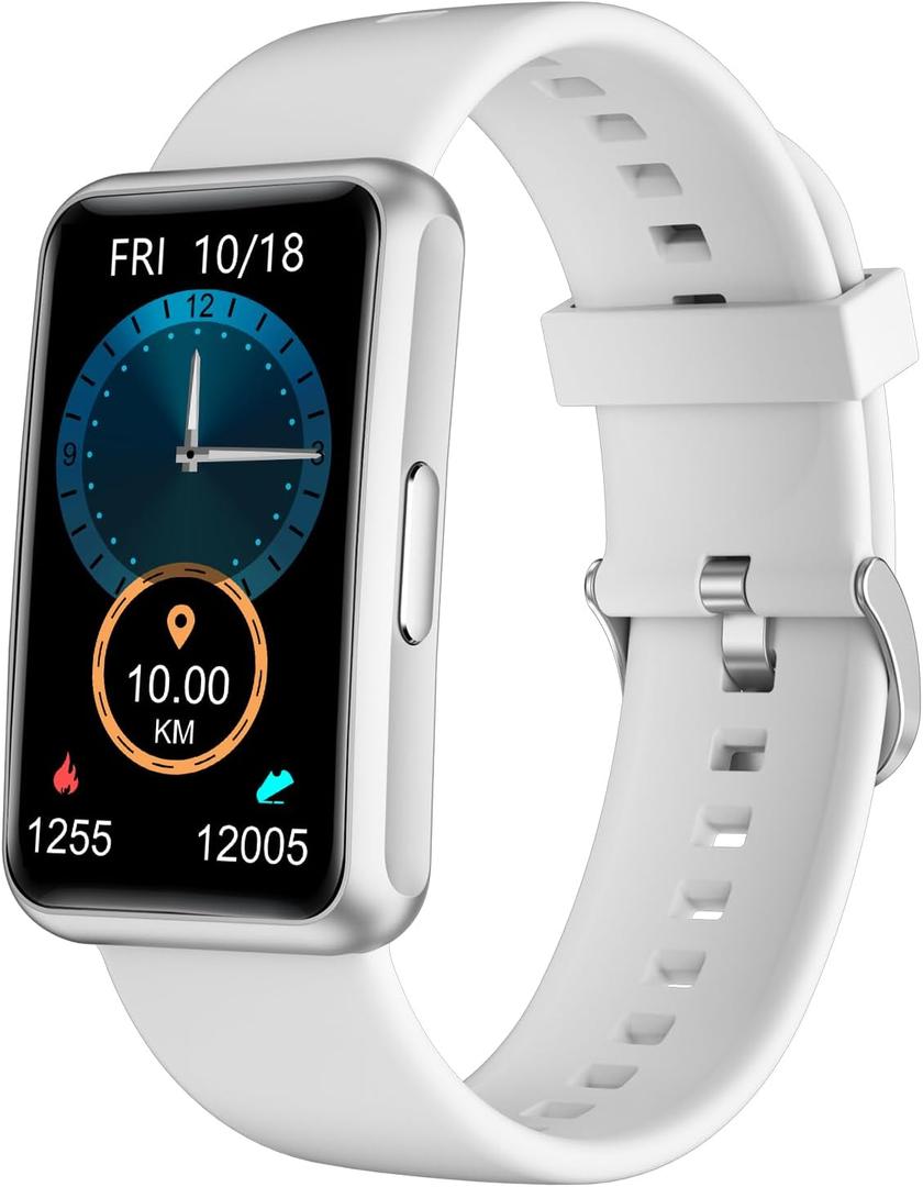 HUAKUA Fitness Tracker No Bluetooth No APP No Phone Needed, Fitness Watch for Men Women Parents IP68 Waterproof with Full Touch Screen Steps Calories Counter Sleep Tracker Alarm Clocks (Gray)