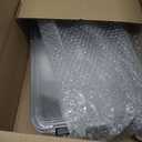 Clear Portable Slim Project Case 9 X 13 Plastic Storage File Box For Letter A4 Paper Photo Documents Scrapbook, 3 Count (Small-Blue)