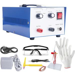 Jewelry Spot Welder Machine, 30A Professional Spot Welder for Gold Silver Platinum, Handheld Pulse Arc Spot Welding Machine for Jewelry DIY Precision Repair (Blue)