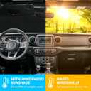 Windshield Sun Shade Compatible with 2018-2023 Jeep Wrangler JL 4XE Gladiator JT Accessories Foldable Windshield Sunshade Front Window UV Blackout Shades Sun Blocker Protector Cover (Silver)