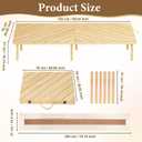 60" x 30" Folding Picnic Table with Boho Table Runner Wooden Low Table Portable for Indoor Outdoor Use Ideal for Camping Beach Weddings Garden Parties (Herringbone), 60" x 30" x 16.9"