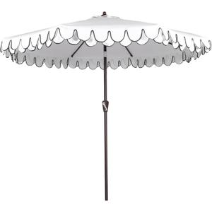 9Ft Elegant Valance Patio Umbrella, Outdoor Umbrellas for Patio with Auto-Tilt and Crank Systerm, Table Umbrella for Outdoors, Poolside,Beach, Backyard