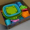 Collapsible Beach Toys for Kids Toddlers, 3 Foldable Buckets and Shovels Set, Sand Castle Building Kit, Ice Cream Travel Sand Toys for Sandbox & Mesh Bag, Beach Essentials for Boys Girls Age 3-10