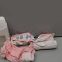 GLLQUEN BABY Swaddle Blankets for Baby Girls, 3-6 Months, Orange Pink Feather & Wave Point, 3 Pack Wrap Set, Newborn Adjustable Swaddles Sleep Sack, Feather and Wave Point (Medium/Large)