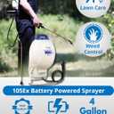 Sprayers Plus 105ex Backpack Sprayer 4 Gallon Battery Powered, 20V Lithium Battery, Chemcial Resistant Viton Seals Brass Wand, Adjustable Nozzles for Lawn Care Gardening Weed Control