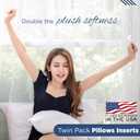 Martex Decorative Throw Pillow Inserts, White, 22" x 22", Pack of 2 | Soft, Supportive & Fluffy, Poly-Cotton Blend Cover, Plush Polyester Fill, Perfect for Sofa, Bed & Living Room