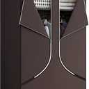 SORCEDAS Portable Wardrobe Closet Storage Organizer Metal Hanging Rack Non-Woven Fabric 34 Inch Coffee (34 Inch, Coffee)