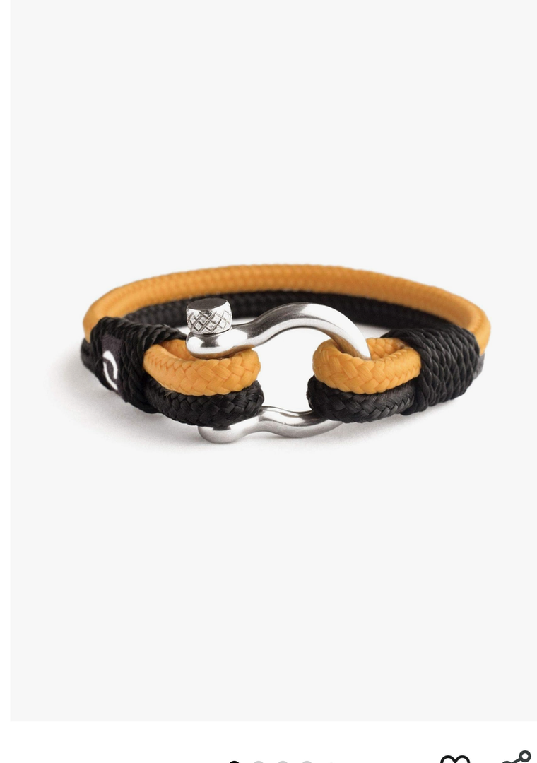 Mens Rope Bracelet - Stainless Steel Silver Shackle, Extremely Durable and Scratch Resistant Waterproof Paracord, Handmade, Nautical Wristband for Men, 7.25"