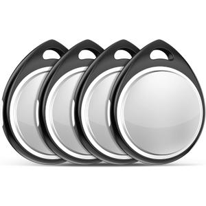 4 Pack Tracker Tags [Apple MFi Certified] Bluetooth Air Tracker Pair with Apple Find My (iOS Only) Smart Tracking Tags Keys Finder Item Locator Worldwide Tracker for Pets Backpack Wallet Luggage