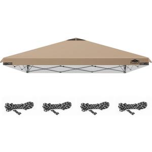 10x10ft Replacement Canopy Top with Air Vent, Waterproof & UV Protection Canopy Tent Top Cover for Straight Leg Canopy Frame - for Outdoor, Patio, Event, Trade Show (Khaki, 10x10ft)