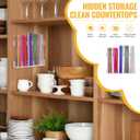 9.8'' Large Acrylic Straw Holder for Cabinet Door - [2025 Newly Upgraded] Reusable Tumbler Straw Organizer Storage with Ultra Sticky Cupboard Door Mounted & Sticker,Small Kitchen Accessories Container