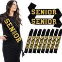10Pcs Black Senior 2026 Satin Sashes with Gold Glitter Letters- 2026 Graduation Celebrations Sashes - Senior Cheer Sash - Cheerleader Sash - Class Competition Sashes
