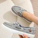 Project Cloud Sneakers for Women - Memory Foam Spring Shoes for Women Footwear - Slip-On Boat Shoes - Non Slip Fashion Sneakers - Lightweight Loafers (Seasalt) (7.5, Grey)