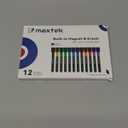 maxtek Magnetic Whiteboard Markers - 12 Count Colorful Fine Tip Dry Erase Markers with Eraser for Kids, Low Odor Thin Markers for Calendar Boards