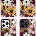 for iPhone 16 Pro Max Case Cute - Durable Shockproof 6.6 ft Drop Impact Phone Case - Funny Sunflower Design (6.9") Glitter Pink