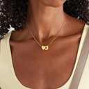 Heart Initial Necklaces for Girls Kids Women - 14K Gold Plated Dainty Heart A-Z Initial Letter Necklace Teen Girls Gifts Trendy Stuff Birthday Gifts for 5 6 7 8 9 10 Year Old Girls Gifts (J)