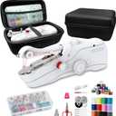 Handheld sewing machine, beginner's sewing kit with storage, two power supply modes, electric switch, simple operation, portable mini, beginner's sewing machine.White