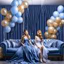 Navy Blue Backdrop Curtains-Wrinkle-Free Navy Blue Curtains Polyester Photography Drapes Wedding Background for Baby Shower Birthday Graduation Party Decorations - 8 X10FT