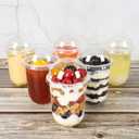 17 oz Disposable Clear Plastic Cups With Dome Lids Perfect for Cold Drinks Coffee Smoothie Dessert Cups BPA Free 50 Pack