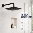 Replacement for Delta 13/14 Series Shower Trim Kit, Compatible with Delta R10000 Shower Faucet Set, Black Shower Head and Handle Set, Matte Black (Cartridge and Valve Not Included)