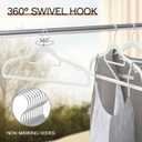 60 Pack Thin Space Saving Hangers, No Slip Clothes Hangers with Non Slip Textured and 360° Hook - Plastic Hanger, Closet Organizer for Shirt, Pants, Suit, Skirt, Coat - Ivory White