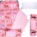 Wildkin Quilted Kids Nap Mat Soft Microfiber with Pillow & Elastic Straps for School & Travel