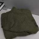 100% Cotton Cable Knit Throw Blanket, Lightweight Soft Knit Blanket for Sofa Couch Bed, Breathable All-Season Throw, Cozy Decorative Blanket, 50 x 60 Inch,Olive Green