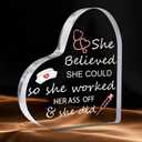 Nurse Gifts for Women – Heart-Shaped Acrylic Paperweight Desk Decor, RN Graduation, Nurses Week, Birthday & Nurse’s Day, 3.9"Small