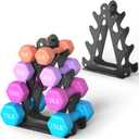 4-Tier Dumbbell Rack for 1-15 lb Weights, Holds 5 Pairs Space-Saving Sturdy A-Frame Stand for Home Gym, Weight Rack for Women's Dumbbell Set (Dumbbell Rack Stand Only)