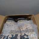 4x12 ft Wide Hallway Rug: Non-Slip Washable Vintage Long Carpet Runner for Kitchen Entryway Water Resistant Low-Pile Thin Floor Mat for Bedroom Living Room Dining Room Black Home Decor (Black, 4X12)