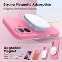 SURPHY Case for iPhone 17 Case with Screen Protector (6.3 inch 2025), Compatible with MagSafe, Liquid Silicone 17 Phone Cases Whit Soft Microfiber Lining, Pink