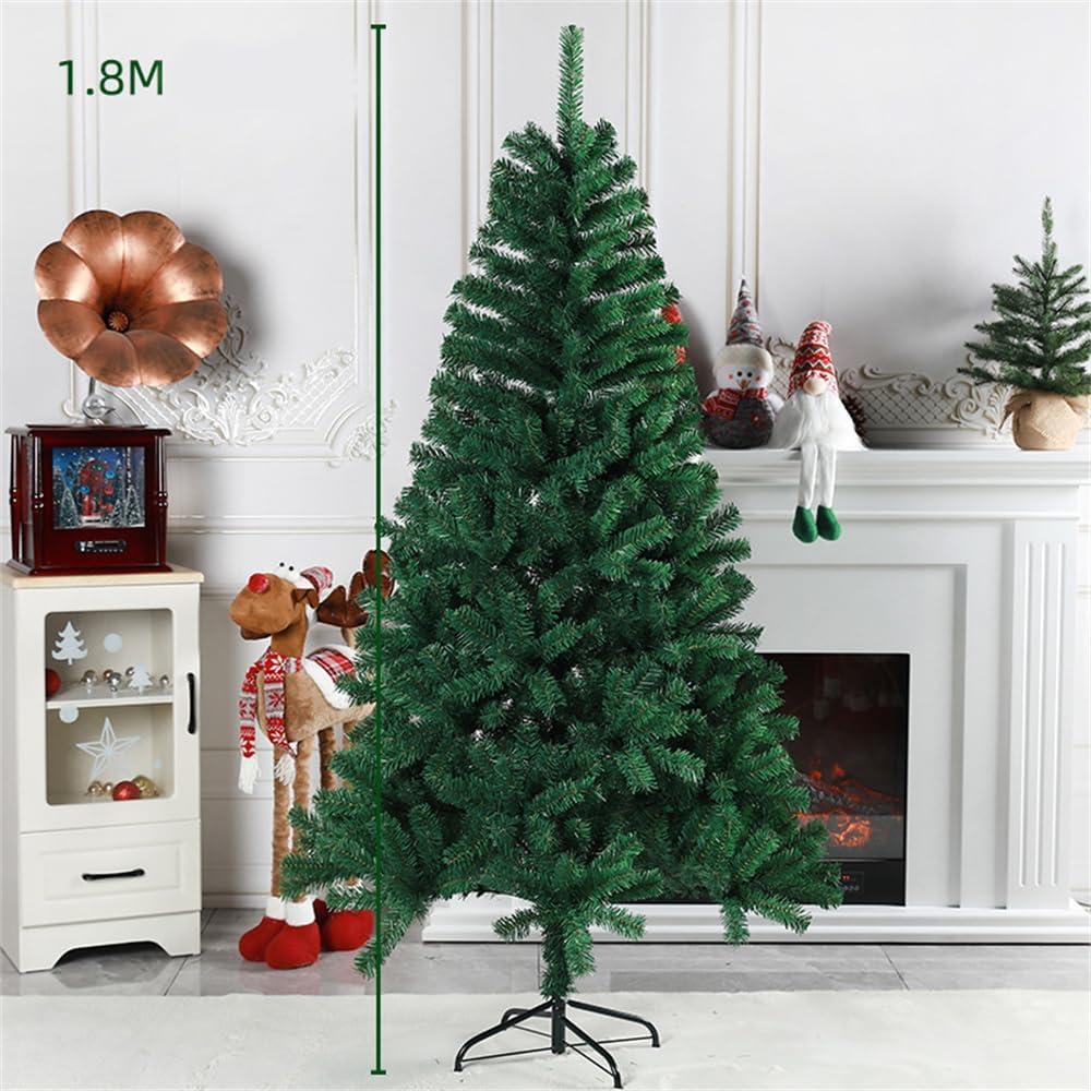 Christmas TreeArtificial Christmas Tree with Metal Base, Xmas Tree for Home, Office, Party Decoration (6feet 650 Branches) (5ft 11in)