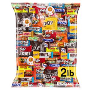 Chocolate Candy Variety Pack 2 LB Bulk Bag – Approx. 90 Individually Wrapped Treats – Assorted Milk & Dark Chocolate, Peanut Butter, Wafer & Coconut Mix – Perfect for Parties, Gifts & Sharing (EXP 09/01/27)