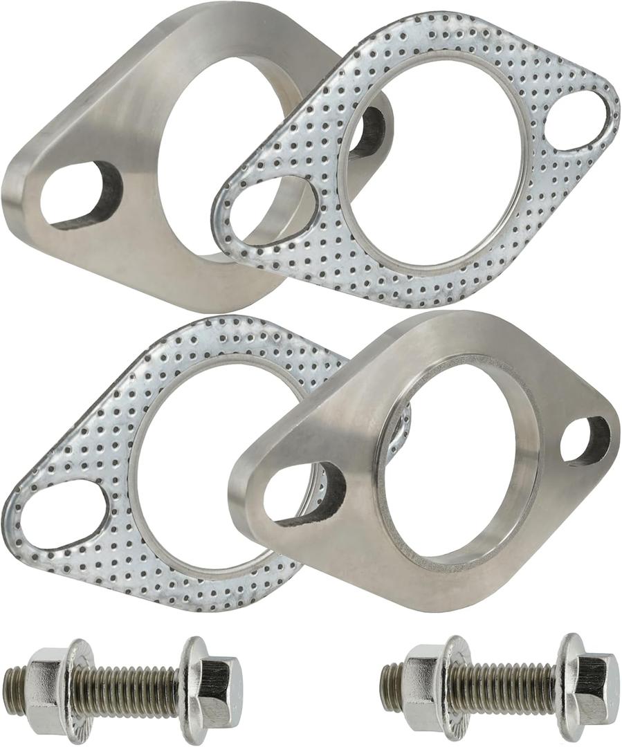 1.75 Inch 2 Bolt Stainless Steel Exhaust Flanges & Gaskets Connection Kit with bolts and nuts (1.75"/45mm) 1.75 Inch 2 Bolt Stainless Steel Exhaust Flanges & Gaskets Connection Kit with bolts and nuts (1.75"/45mm)