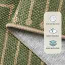 Lahome Neutral Geometric Green Easy Jute Rug, 3x5 Washable Entryway Front Porch Rug, Farmhouse Rhombus Non Slip Non Shedding Indoor Outdoor Carpet for Kitchen Balcony Laundry