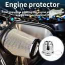 Engine Air Filter 76mm High Flow Bullet Clamp-On Cold Air Intake Filter Closed-Top Cool Air Filter Cleaner 1 Clamp Silver Tone for Car
