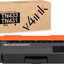 v4ink TN431BK TN433BK Compatible Toner Replacement for Brother TN433 TN431 Black Toner for Brother MFC-L8900CDW MFC-L8610CDW HL-L8260CDW HL-L8360CDW HL-L8360CDWT HL-L9310CDW Printer 1 Pack