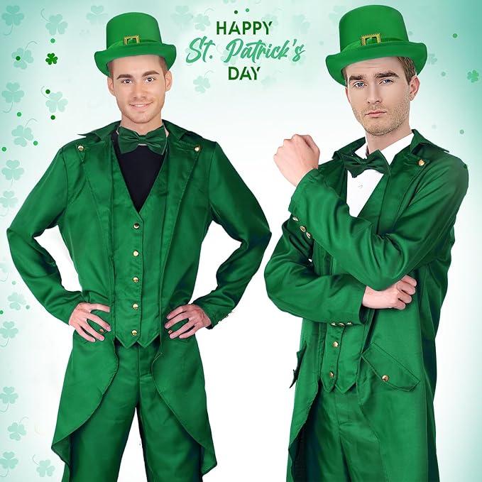 St Patrick's Day Costume Set Adult Men with St Patrick's Day Accessories for St Patrick's Day, M