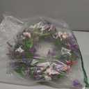 Briful 18’’ Artificial Lavender Wreath YearRound Faux Wildflowers Green Floral Wreaths for Farmhouse Front Door Mantle Bedroom Kitchen Decor